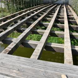 Stádlecký most je národní, kulturní a technická památka a jediný dochovaný empírový řetězový most u nás. Tato jedinečná památka je v havarijním stavu. Příčinou je napadení prvků mostin vysoce invazivní a nebezpečnou dřevokaznou houbou z čeledi trámovek.