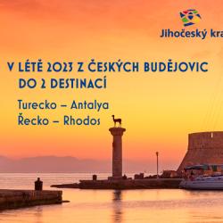 První destinace pro Letiště České Budějovice jsou v prodeji, Čedok bude od srpna 2023 létat na Rhodos a do turecké Antalye.