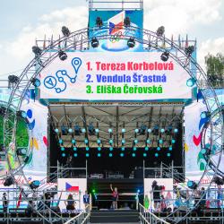 Olympiádu dětí a mládeže letos hostí Jihočeský kraj. Podívejte se na pondělní medailový ceremoniál prostřednictvím fotografií Václava Pancera.