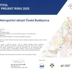 Ocenění v soutěži Urbanistický projekt roku 2025 získala Územní studie Metropolitní oblast České Budějovice.