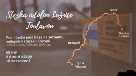 Toulava má jako první v ČR pěší stezku na seznamu nejlepších v Evropě. Jihočeský kraj přispěl na projekt částkou 480 tisíc Kč.
