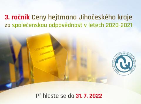 Vyhlášení 3. ročníku "Ceny hejtmana Jihočeského kraje za společenskou odpovědnost v letech 2020-2021"