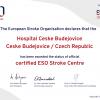 Centrum vysoce specializované cerebrovaskulární péče Nemocnice České Budějovice získalo evropskou certifikaci ESO. Řadí se tak k nejlepším pracovištím v Evropě. 