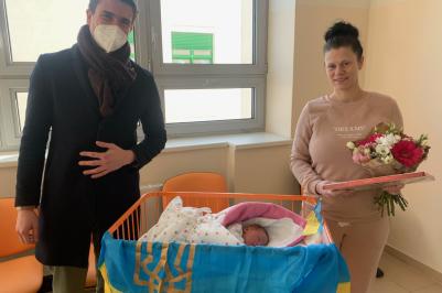 Mira je první ukrajinské miminko narozené v Jihočeském kraji. Jméno je odvozené od slova “mír”.