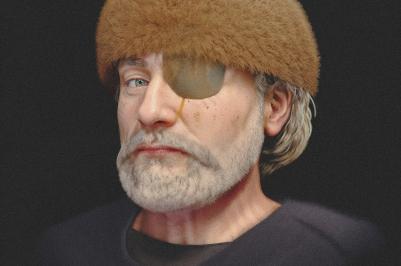 Aproximace obličeje jana Žižky z Trocnova podle lebky. Autor materiálu: Cicero da Costa Moraes.